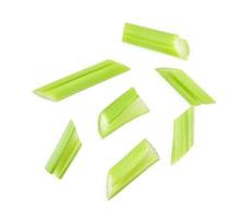 Top view of celery isolated on white background photo