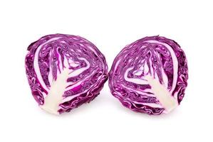 Purple cabbage isolated on white background photo