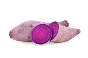 purple yams on isolated white background photo