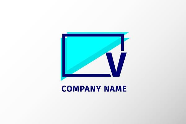 screen frame letter V. modern and stand out professional corporate logo