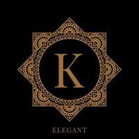 elegant letter K mandala logo template vector
