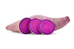 purple yams on isolated white background photo