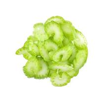 Top view of celery isolated on white background photo