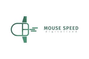 logotipo de velocidad del mouse para servicios de Internet, computadora y computadora portátil o optimización de dispositivos vector