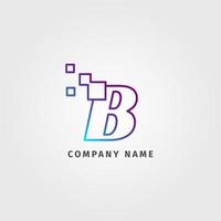 trendy logotype letter B pixel decoration for digital services company vector