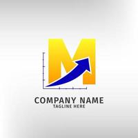 letter M traffic sales icon logo template for marketing company and financial or any other business vector