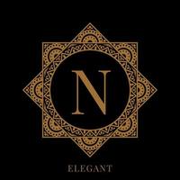 elegant letter N mandala logo template vector