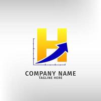 plantilla de logotipo de icono de ventas de tráfico de letra h para empresa de marketing y financiera o cualquier otro negocio vector