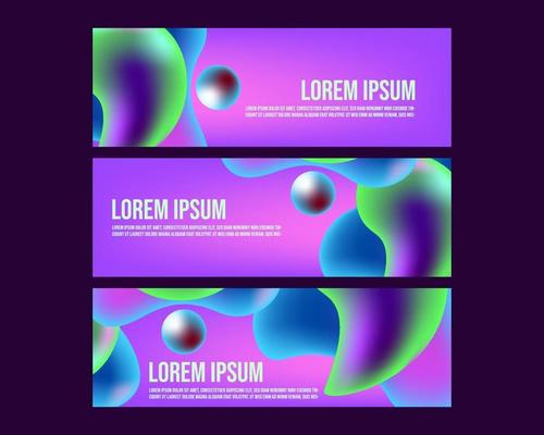 abstract liquid neon fluid banner for landing page web or print element