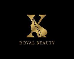 luxurious letter X beauty face decoration for beauty care logo, personal branding image, make up artist, or any other royal brand and company vector