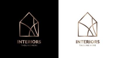 minimalist and elegant house logo for real estate, construction, interior, exterior home decoration vector