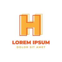 letter H trippy outline with fresh bright color alphabetic vector logo design element