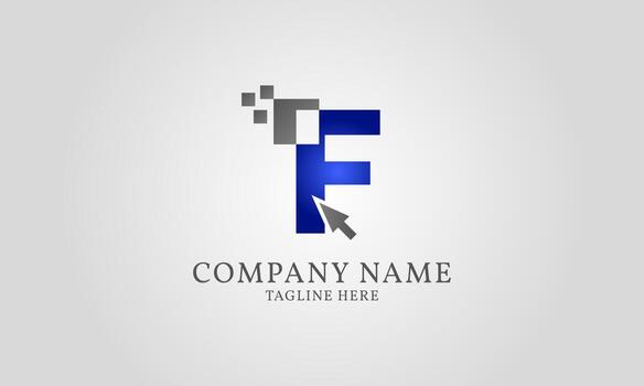 clic del ratón pixel letra digital f vector