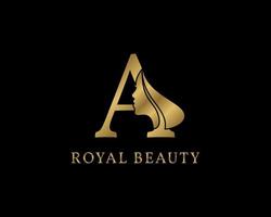 luxurious letter A beauty face decoration for beauty care logo, personal branding image, make up artist, or any other royal brand and company vector