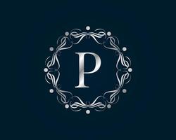 graceful letter P vector