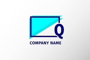 screen frame letter Q. modern and stand out professional corporate logo vector