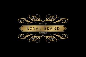 logotipo de cresta de lujo para boutique, organizador de bodas reales, novia, ropa de moda vector