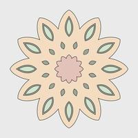 simple mandala flower with pastel color vector design element