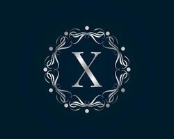 graceful letter X vector
