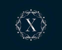 graceful letter X vector