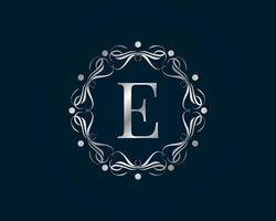 graceful letter E vector