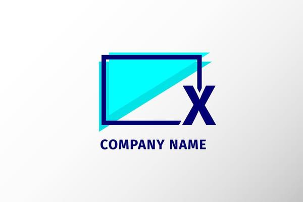 screen frame letter X. modern and stand out professional corporate logo