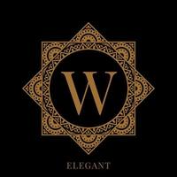 elegant letter W mandala logo template vector