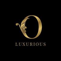 luxury floral vintage letter O vector