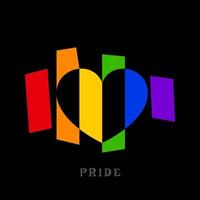 colorful equality heart shape symbol pride love simple design minimalist visual message for web or print element vector