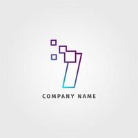 logotipo de moda letra i decoración de píxeles para empresa de servicios digitales