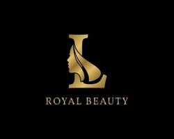 luxurious letter L beauty face decoration for beauty care logo, personal branding image, make up artist, or any other royal brand and company vector