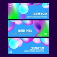 abstract liquid neon fluid banner for landing page web or print element vector