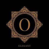 elegant letter O mandala logo template vector