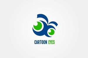 abstract dynamic cartoon eye logo for education and creative children brand. bright color. cheer, joyful and playful vector