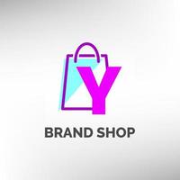 letter Y paper bag logo template vector