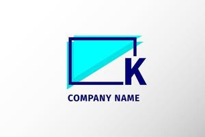 screen frame letter K. modern and stand out professional corporate logo vector