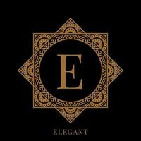 elegant letter E mandala logo template vector