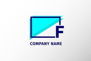 screen frame letter F. modern and stand out professional corporate logo vector