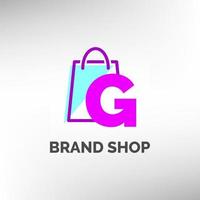 letter G paper bag logo template vector