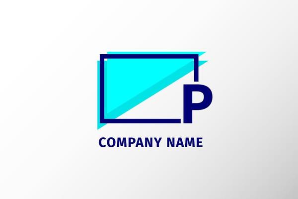 screen frame letter P. modern and stand out professional corporate logo