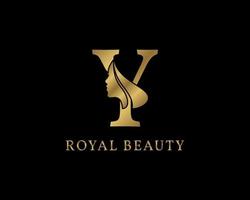luxurious letter Y beauty face decoration for beauty care logo, personal branding image, make up artist, or any other royal brand and company vector