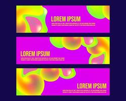 abstract liquid neon fluid banner for landing page web or print element