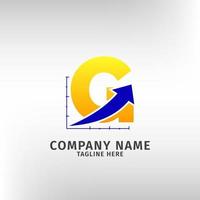 plantilla de logotipo de icono de ventas de tráfico de letra g para empresa de marketing y financiera o cualquier otro negocio vector