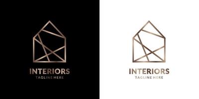 minimalist and elegant abstract house logo for real estate, construction, interior, exterior home decoration