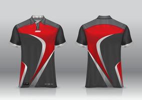 Diseño de uniforme de camisa de polo, se puede utilizar para bádminton, golf en la vista frontal, vista posterior. vector de maqueta de jersey, diseño premium muy simple y fácil de personalizar