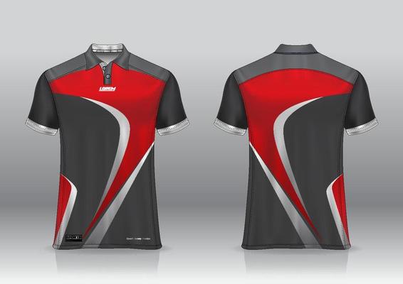 Polo shirt uniform design, can be used for badminton, golf in front view, back view. jersey mockup Vector, design premium very simple and easy to customize