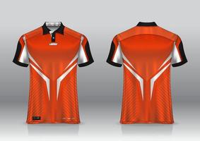 Diseño de uniforme de camisa de polo, se puede utilizar para bádminton, golf en la vista frontal, vista posterior. vector de maqueta de jersey, diseño premium muy simple y fácil de personalizar