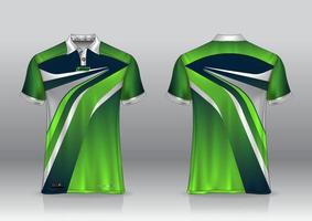 Diseño de uniforme de camisa de polo, se puede utilizar para bádminton, golf en la vista frontal, vista posterior. vector de maqueta de jersey, diseño premium muy simple y fácil de personalizar