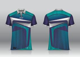 Diseño de uniforme de camisa de polo, se puede utilizar para bádminton, golf en la vista frontal, vista posterior. vector de maqueta de jersey, diseño premium muy simple y fácil de personalizar