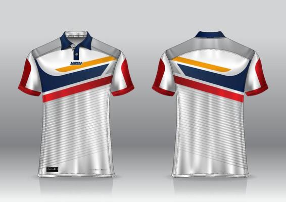 Polo shirt uniform design, can be used for badminton, golf in front view, back view. jersey mockup Vector, design premium very simple and easy to customize
